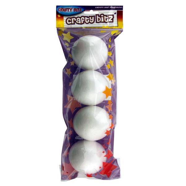 Crafty Bitz Pkt.4 Styrofoam Balls - 70mm