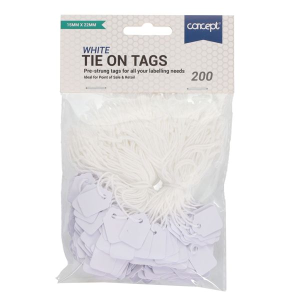 Pkt.200 Strung Tags - 15X22mm