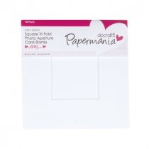 SQUARE APERTURE CARDS/ENVELOPES TRI FOLD WINDOW WHITE-10pk