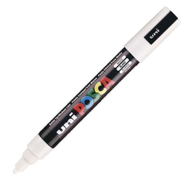 POSCA PC-5M MEDIUM BULLET TIP WHITE