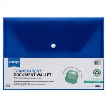 A4 Button Wallet Envelope Clear - 3 Asst