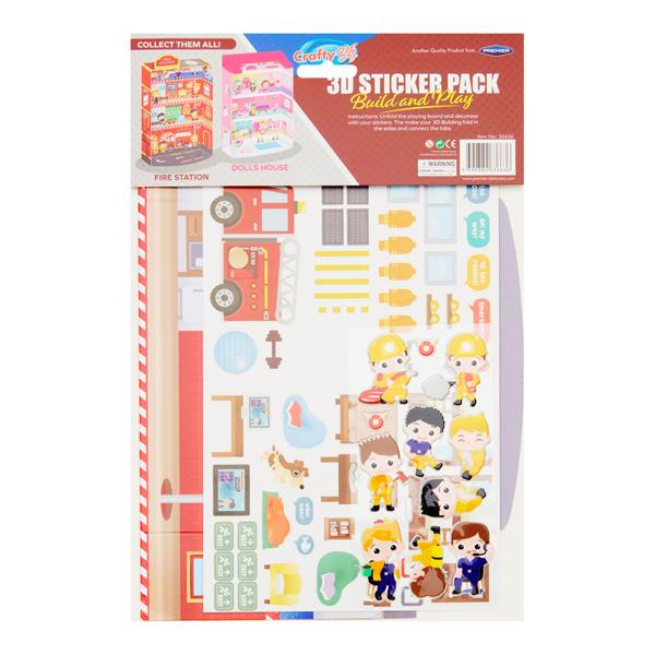 3d Build & Play Sticker Pack - Fire Station