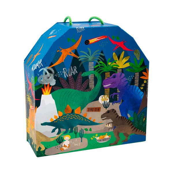 FLOSS & ROCK PLAYBOX WITH WOODEN PIECES - DINOSAUR