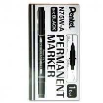 N75w Twin Tip Permanent Marker - Black