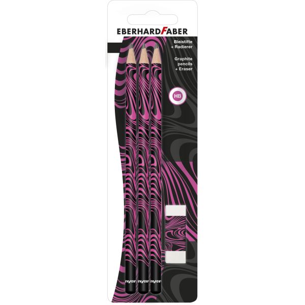 Pencil set Neon Pink/Black