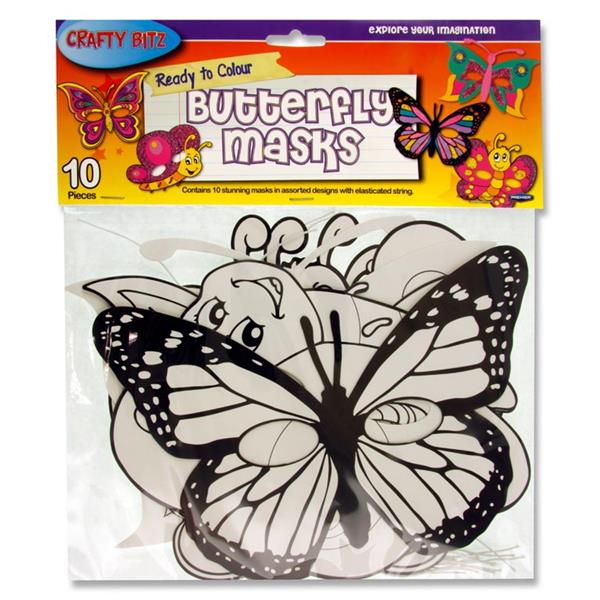 Crafty Bitz Pk 10 Ready To Colour Butterfly Masks