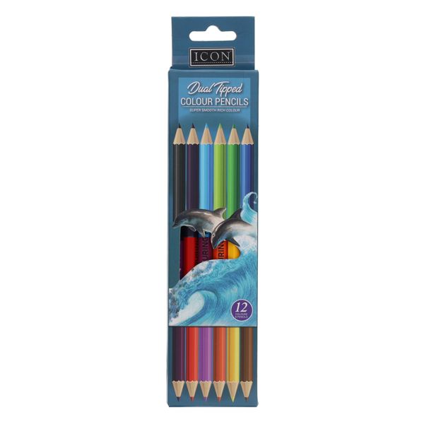 Icon Pkt.12 Dual Tipped Colouring Pencils