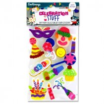 3d Celebration Stuff Foam Stickers - Happy Birthday 2 Asst