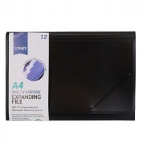 A4 12 Pocket Expanding File - 4 Asst