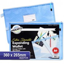 Pastel A4+ Extra Durable Expanding Mesh Wallet - Cornflower Blue