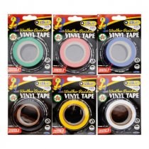 18Mm X 8yds Vinyl Tape 6 Asst