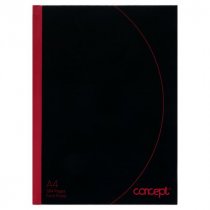 CONCEPT A4 384 pg Hardcover Notebook Black & Red