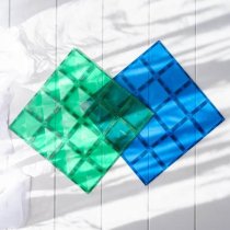 Connetix Rainbow Blue & Green Base Plate 2 pc LARGE 1ft X 1ft Each