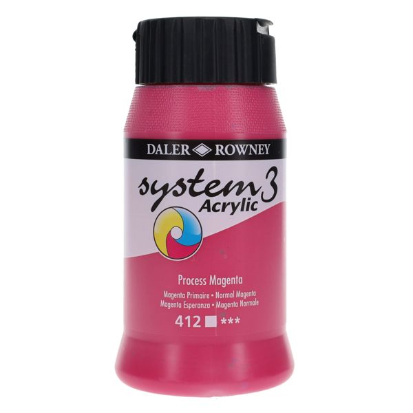 Daler Rowney System3 500ml Acrylic Paint - Process Magenta