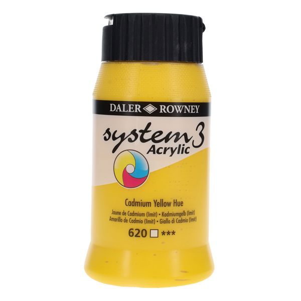 Daler Rowney System3 500ml Acrylic Paint - Cadmium Yellow Hue