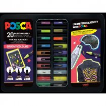 Posca Groovy Colours tin of 20-Limited Edition