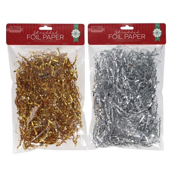 SALE Shredded Foil Paper 30G - 2 Asst
