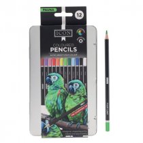 Icon Tin Box 12 Colouring Pencils - Fauna