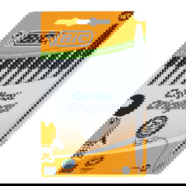 BIC Pkt.10 Cristal Ballpoint Pen - Black