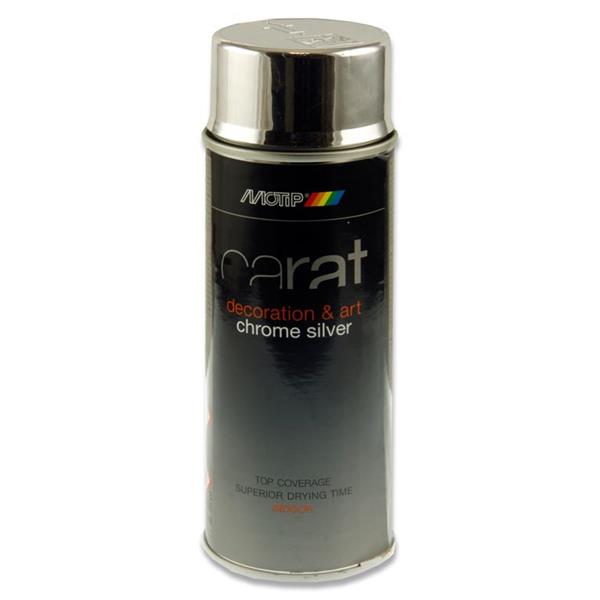 Carat Chrome Effect 400ml Can Art Spray Paint - Silver