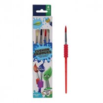 World of Colour Pkt.4 Comfort Foam Grip Paint Brushes