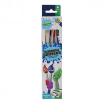 World of Colour Pkt.4 Comfort Foam Grip Paint Brushes
