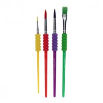 World of Colour Pkt.4 Comfort Foam Grip Paint Brushes