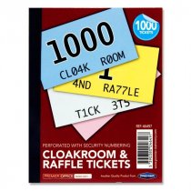 Premier Office Book 1-1000 Cloakroom & Raffle Tickets