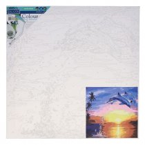 Icon 300x300mm Paint By Numbers Canvas - Dolphin