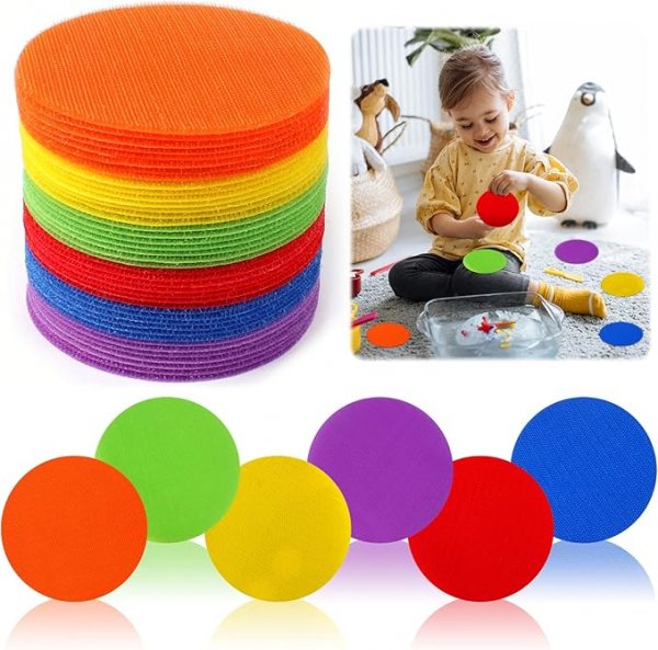 48 Pcs Carpet Spot Markers, 10cm Colorful Floor Dots Carpet Markers
