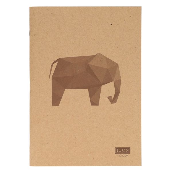 IconA4 80pg 110gsm Kraft Sketch Book Animalia Design