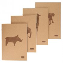 IconA4 80pg 110gsm Kraft Sketch Book Animalia Design