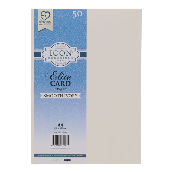 Icon Occasions Pkt.50 A4 300gsm Smooth Card - Ivory
