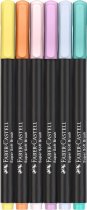 Faber-Castell Brush Pen Black Edition - Pastel Colours - Cardboard Box of 6