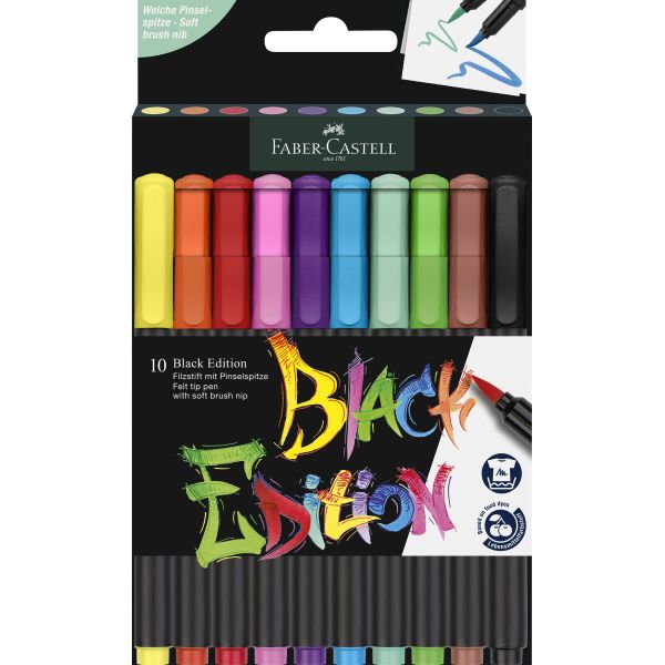 BRUSH PEN BLACK EDITION SET OF 10