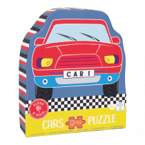 12 PIECE SHAPED JIGSAW IN SHAPED BOX - CARS