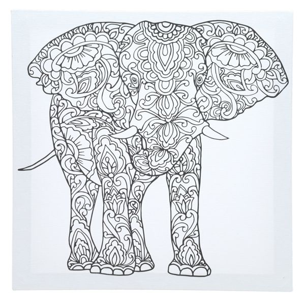 Icon 300x300mm Colour My Canvas - Elephant