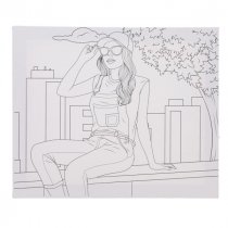 Icon 250x300mm Colour My Canvas - Relaxed Woman