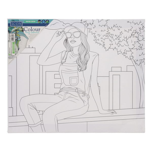 Icon 250x300mm Colour My Canvas - Relaxed Woman