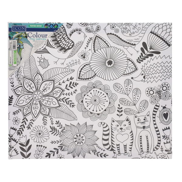 Icon 250x300mm Colour My Canvas - Playful Cats