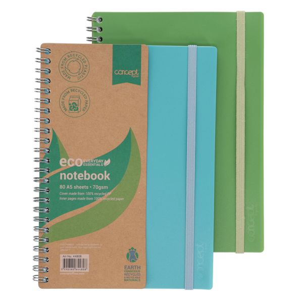 Concept Green A5 Notebook 80 Sheets - 2 Asst
