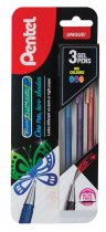 Pentel * Card 3 K110 Hybrid Dual Metallic Gel Pen - Violet Orange Green