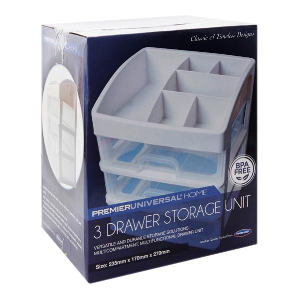Premier Universal Home 3 Drawer Storage - Size M