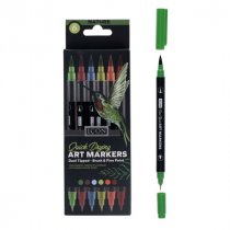 Icon Pkt.6 Quick Drying Art Markers - Nature