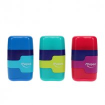 Maped Compact Duo Twin Hole Sharpener & Eraser - 3 Asst CDU