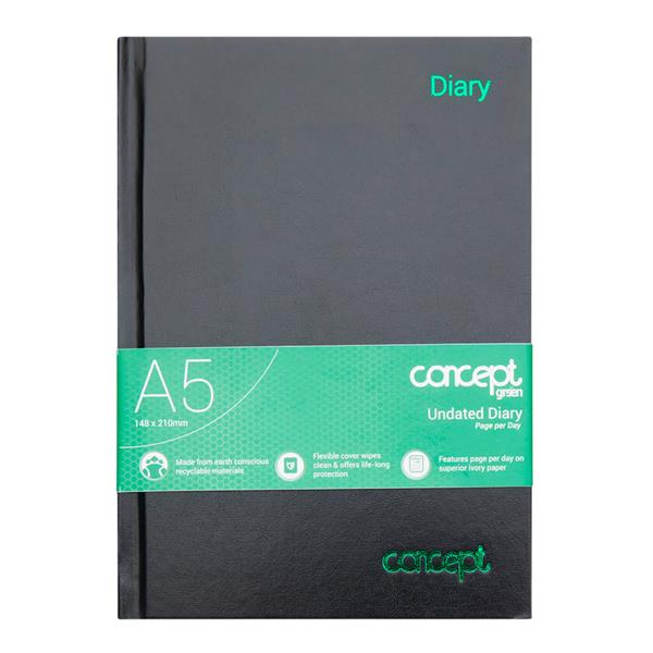 Concept Green * A5 Page A Day Undated Diary