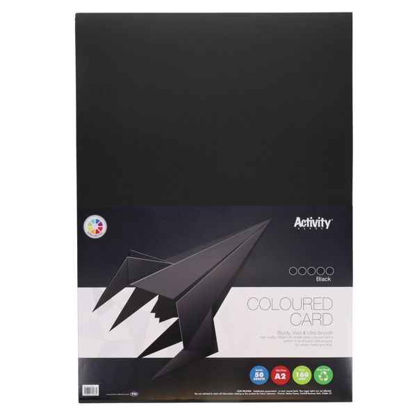 Premier Activity A2 160gsm Card 50 Sheets - Black