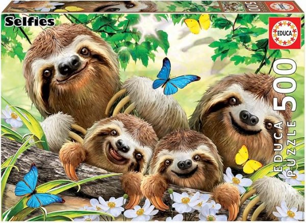 Educa Borras – Sloth Family Selfie 500 piece Jigsaw Puzzle