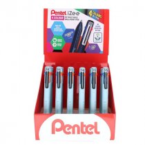 Pentel Izee 4 Colour Retractable Ballpoint Pen - CDU