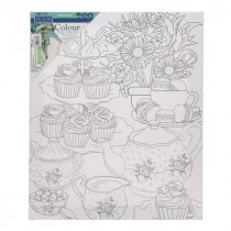 Icon 250x300mm Colour My Canvas - Tea Party